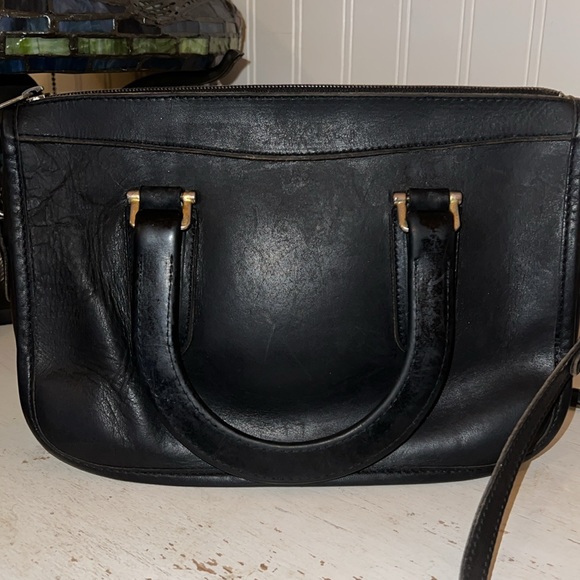 Michael Green Vintage glove tanned leather satchel black leather - Picture 3 of 6